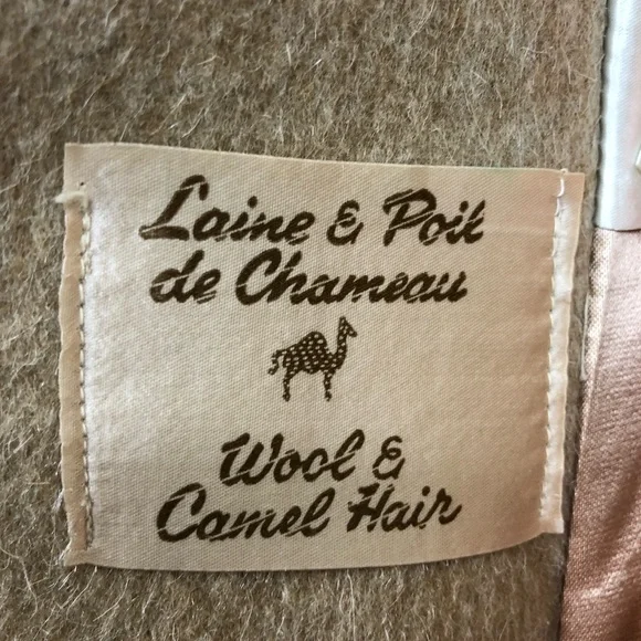 Vintage Wool & Camel Hair Belted Jacket Sz S - Picture 14 of 14